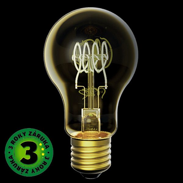Prémiová designová retro LED žárovka E27 4,5W 400lm EXTRA TEPLÁ filament ekv. 35W 3 roky