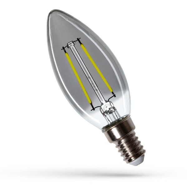 Retro LED žárovka E14 2,5W 150lm denní, filament, ekvivalent 16W