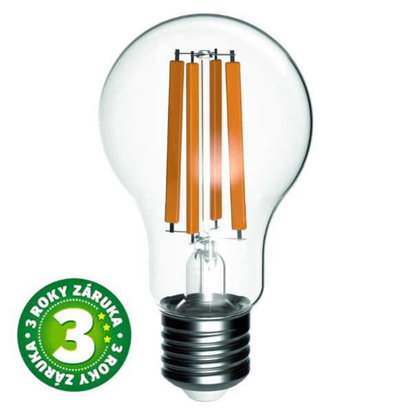 Ultra úsporná prémiová retro LED žárovka E27 9,5W 1521lm denní filament ekv. 100W, 3 roky