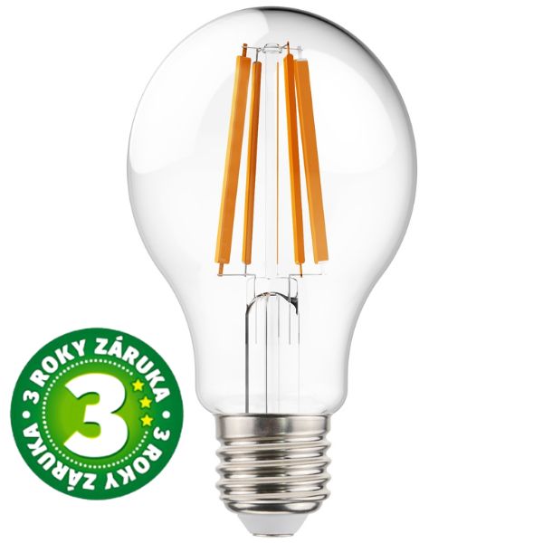 Prémiová retro LED žárovka E27 12W 1800lm denní, filament, ekv. 115W, 3 roky