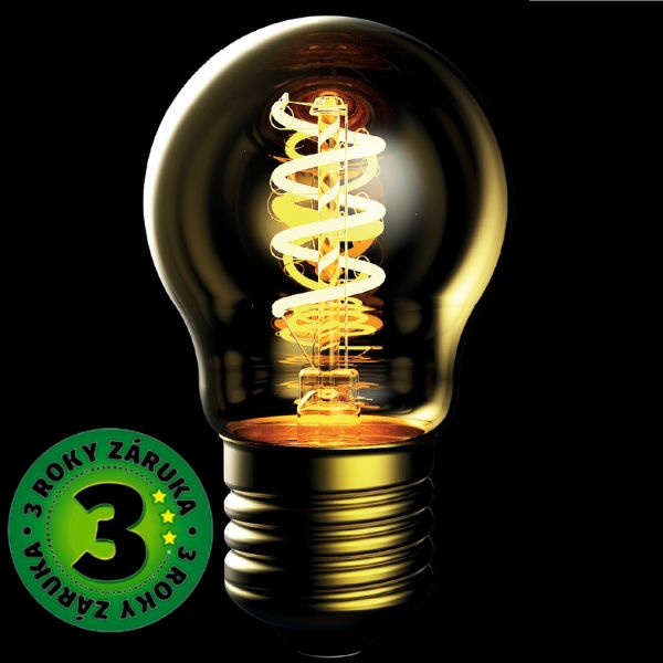 Prémiová designová retro LED žárovka E27 3W 200lm EXTRA TEPLÁ filament ekv. 21W 3 roky