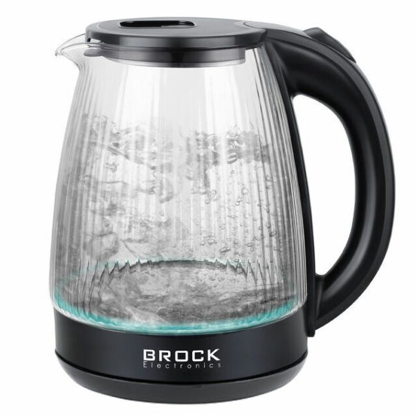 Rychlovarná konvice 1,8l, Brock, sklo, 1500W, s tmavomodrým LED podsvitem