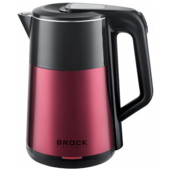 Rychlovarná konvice 1,8l, Brock, plast a nerez, 1500W, barva vínová metalíza a černá