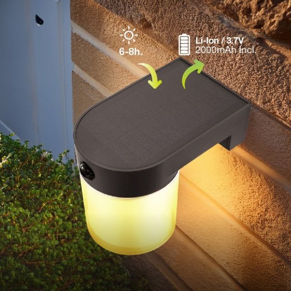 Venkovní solární světlo LED na zeď Laconi s čidlem pohybu 4W 500lm CCT, 3 roky záruka