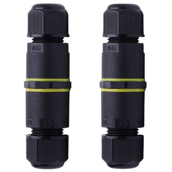 2 x Vodotěsná kabelová spojka dvou 3-žilových vodičů 0,5-1,5mm, IP68, celkem 4-8mm