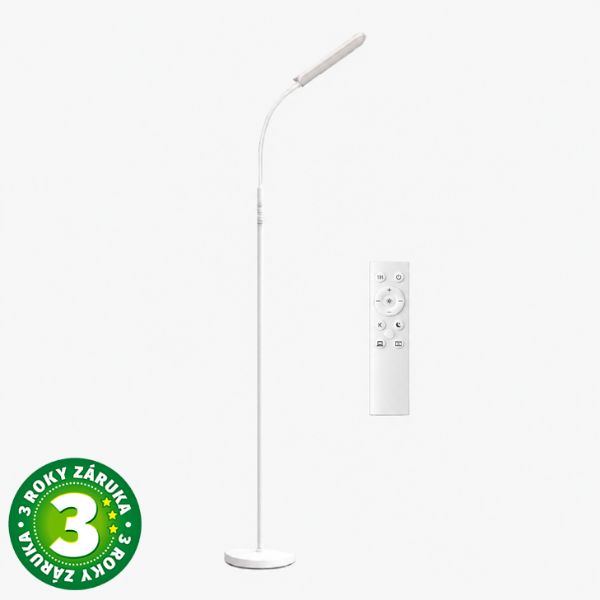 Stmívatelná LED stojací lampa Livara 18W 1250lm měnitelná barva světla, DO, bílá, 3 roky