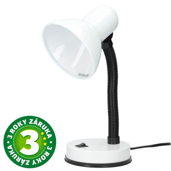 Stolní lampa se závitem E27 max 40W, bílá, Bell, 3 roky záruka