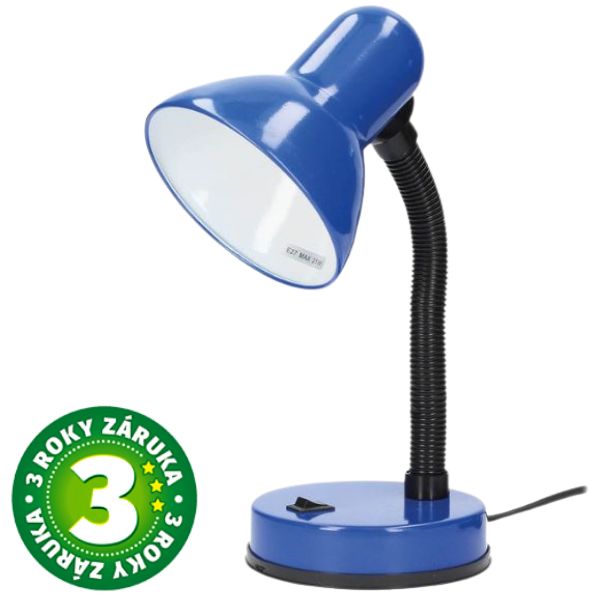 Stolní lampa se závitem E27 max 40W, modrá, Bell, 3 roky záruka