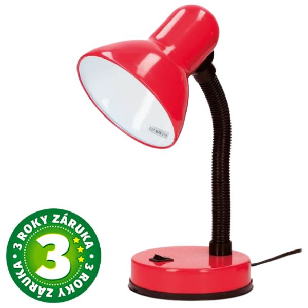 Stolní lampa se závitem E27 max 40W, červená, Bell, 3 roky záruka