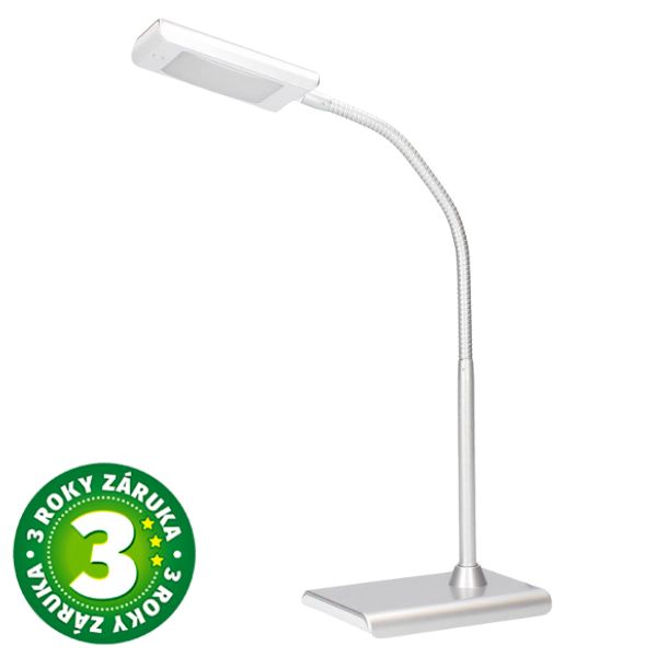 LED stolní lampa GSC Susua 6,6W, 400lm, studené světlo, stříbrná, 3 roky záruka