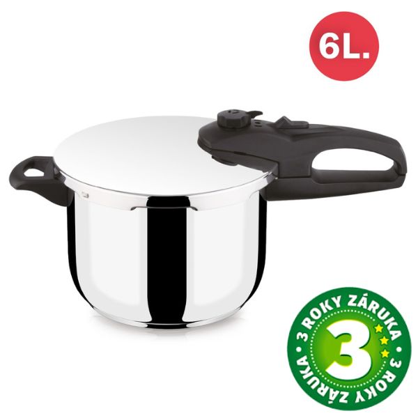 Tlakový hrnec 6l, boční ucho, pro všechny sporáky včetně indukce, nerez, 3 roky záruka