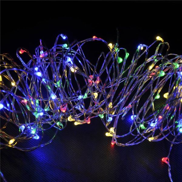 Nano LED vánoční řetěz 1m, vnitřní, barevné světlo, 20 LED, na baterie AA