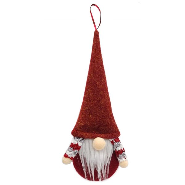 Vánoční skřítek s červeným kloboukem závěsný 25cm