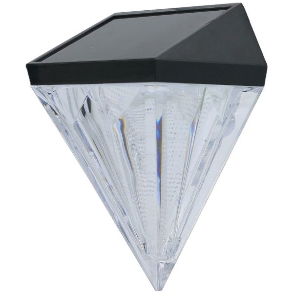 Venkovní solární světlo LED diamant 0,1W 7lm, teplá barva světla