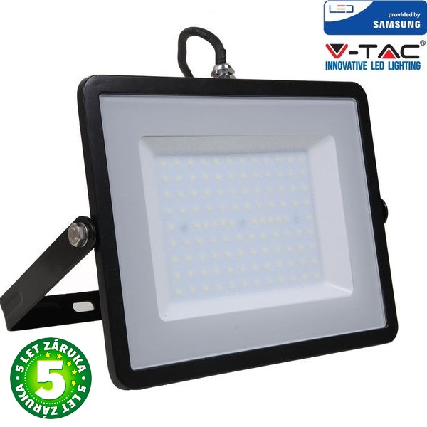 Prémiový ultratenký LED reflektor 100W 8000lm SAMSUNG čipy černý, denní