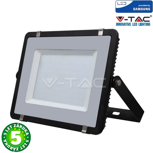 Prémiový ultratenký LED reflektor 200W 16000lm SAMSUNG čipy černý, denní