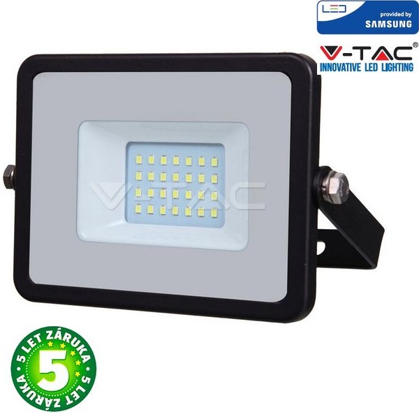 Prémiový ultratenký LED reflektor 20W 1600lm SAMSUNG čipy černý, denní