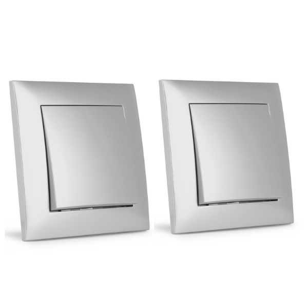 2 x Vypínač jednopólový stříbrný