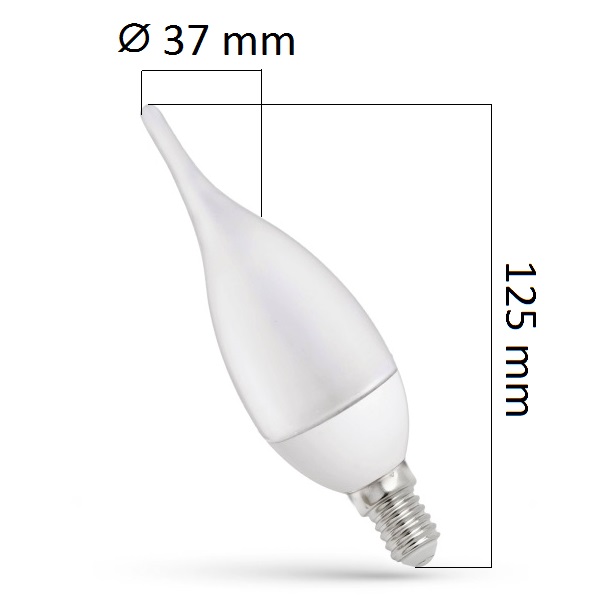 LED žárovka svíčka  E14 8W  620lm teplá,  ekvivalent 60W