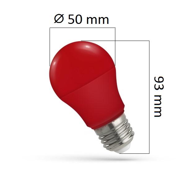 Barevná LED žárovka E27 5W červená