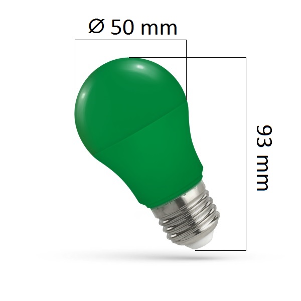 Barevná LED žárovka E27 4,9W zelená