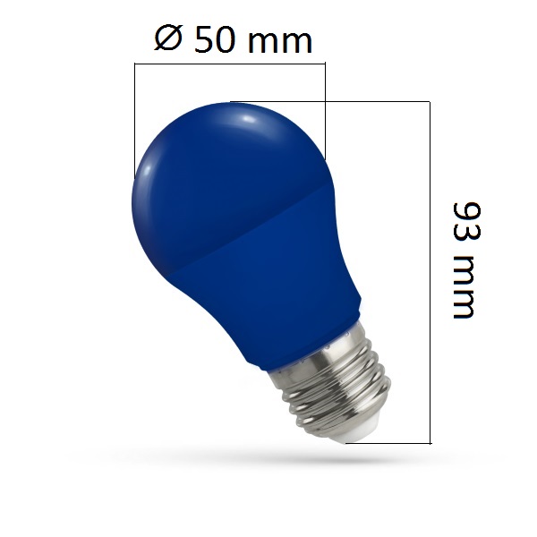 Barevná LED žárovka E27 4,9W modrá