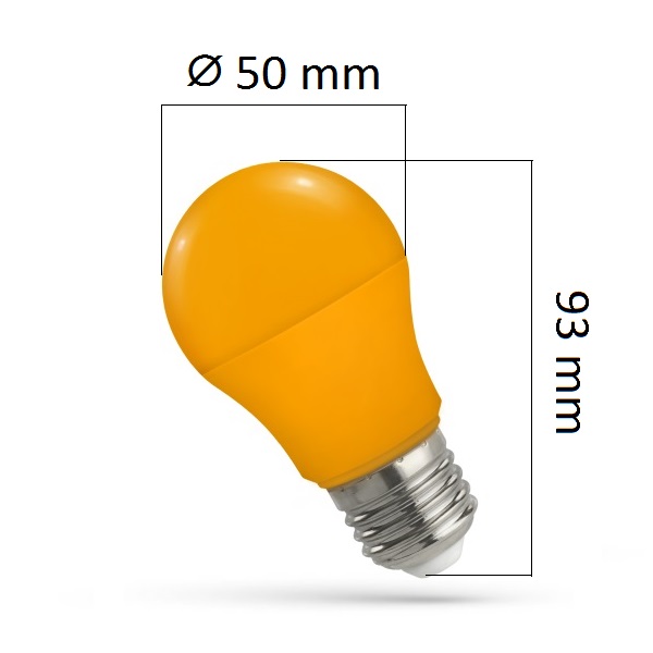 Barevná LED žárovka E27 4,9W oranžová