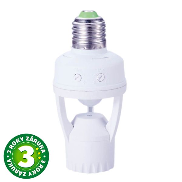 Pohybové čidlo pro žárovku E27 do objímky E27 GSC, 3 roky záruka