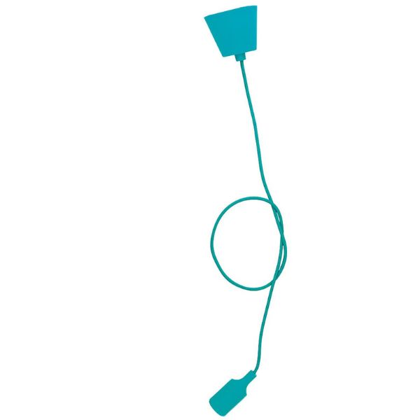 Závěsné stropní svítidlo na 1 žárovku E27 max 60W, délka 1m, GSC, tyrkysové