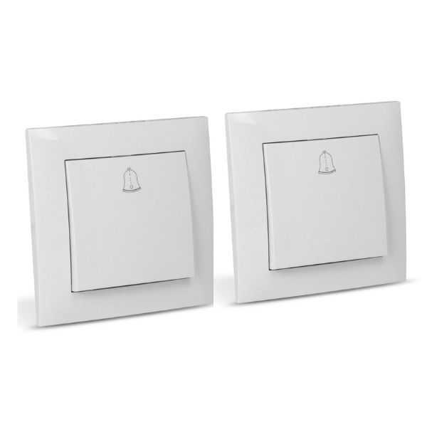 2 x Zvonkové tlačítko jednopólové bílé